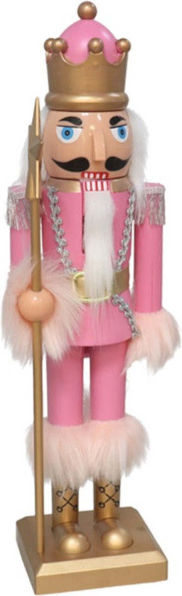Gerimport Notenkraker Decoratief Beeld, Roze, Kunststof, Hoogte: 38 cm