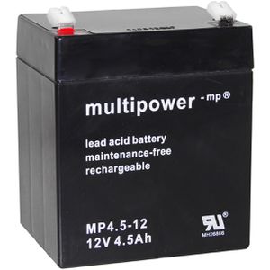 Multipower AGM-Batterie MP4,5-12, 12 V, 4,5 Ah, Faston 4,8 mm Anschluss