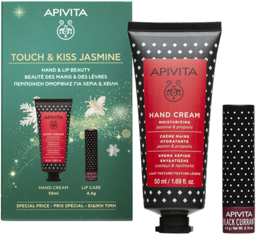 Apivita Crema De Manos Hidratante Con Jazmín Estuche 2 pz