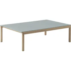 Couple Kaffeetisch 120 x 84 x 35 cm glatt gedämpftes Blau auf hellen Eichenbeinen