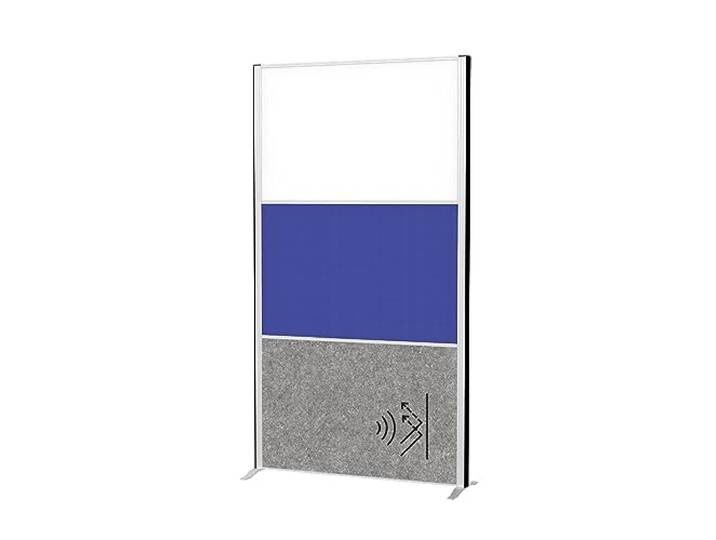 MAUL scheidingswand MAULconnecto zilver blauw akoestisch whiteboard