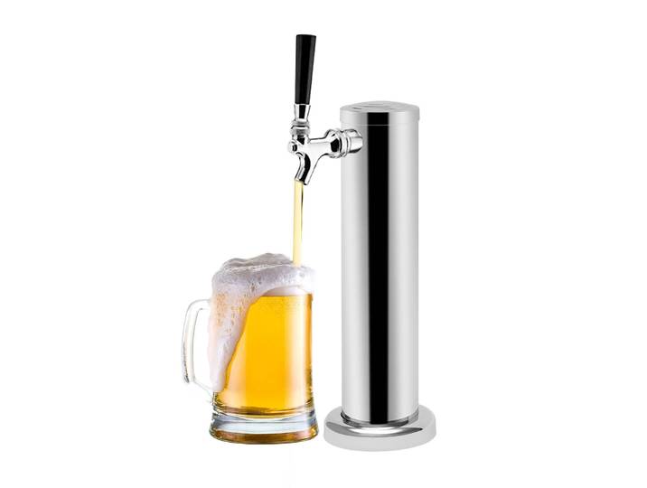 Kit de tour à bière en acier inoxydable, distributeur de bière pression à 1 robinet, tour de brassage domestique avec poignée de robinet pour Kegerator, bar, pub, restaurant