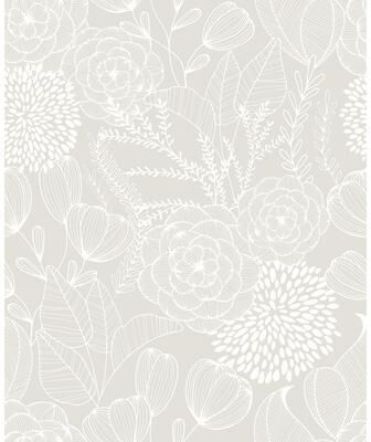 A-Street Prints Alannah Bone Bone Botanical Wallpaper
