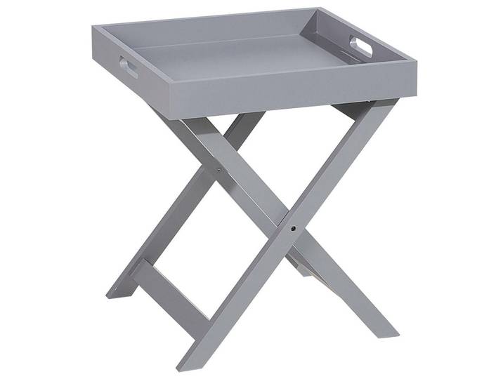 Beliani Couchtisch grau quadratisch 40/40 cm Chester, Grau, Quadratisch, 40x46x40 cm, Wohnzimmer, Wohnzimmertische, Beistelltische