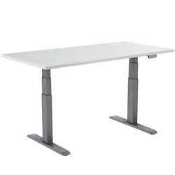 KIMEX - Motorisierter Sitz-Steh-Schreibtisch 150x75cm Weiße Tischplatte/Graue Beine