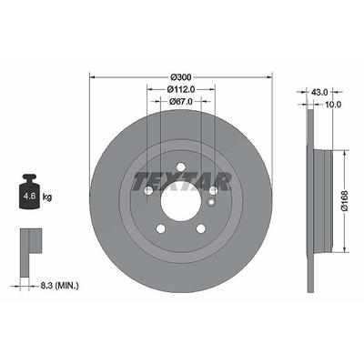 Textar Bremsscheibe [Hersteller-Nr. 92277503] für Mercedes-Benz