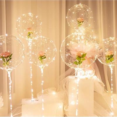 LED-Ballonlichter, transparente Folie, Ballon, Dekoration, Licht für Party, Geburtstag, Hochzeit, Weihnachten, Dekoration, Wohnkultur, Säulenständer mit Sockel