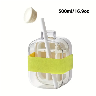 Universal Stock Ice Cube Bottle With Straw Portable Ice Maker Water Bottle white