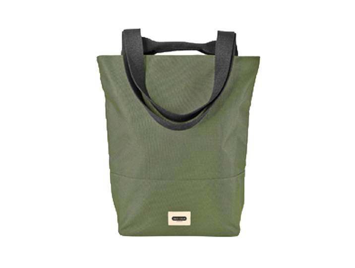 Isolierte Premium Einkaufstasche „Tote Bag Leder Moosgrün black+blum