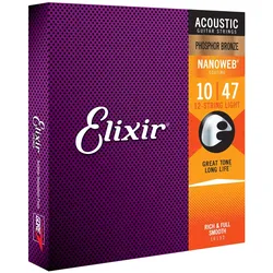 Elixir 16152 Nanoweb Phosphor-Bronze 12-Saiter | 010-047 - Saiten Westerngitarre