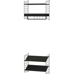 Kleine Garderobe Wandaufhängung Schwarz