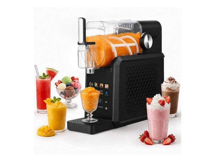 WHEELYOU Slush-Eismaschine 8-in-1 Slush Maker, Selbstreinigung, 10 Konsistenzstufen, 1,8 l, 200 W, Kompressorkühlung ohne Eiswürfel, Touch-Bedienfeld, Ca. 15–60 Min.
