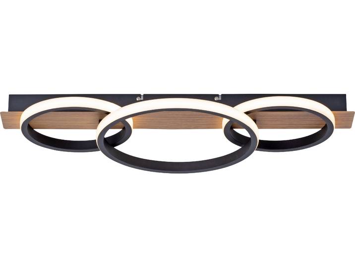JustLight LED Deckenleuchte Trooper holzdekor, warmweiß