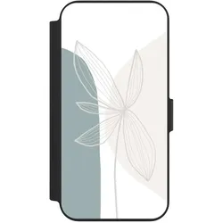 Nivocase Klapphülle für Apple iPhone 13 Handyhülle aus Kunst Leder NIVOflip schwarz Blume Boho Pastell (Apple iPhone 13), Smartphone Hülle, Schwarz
