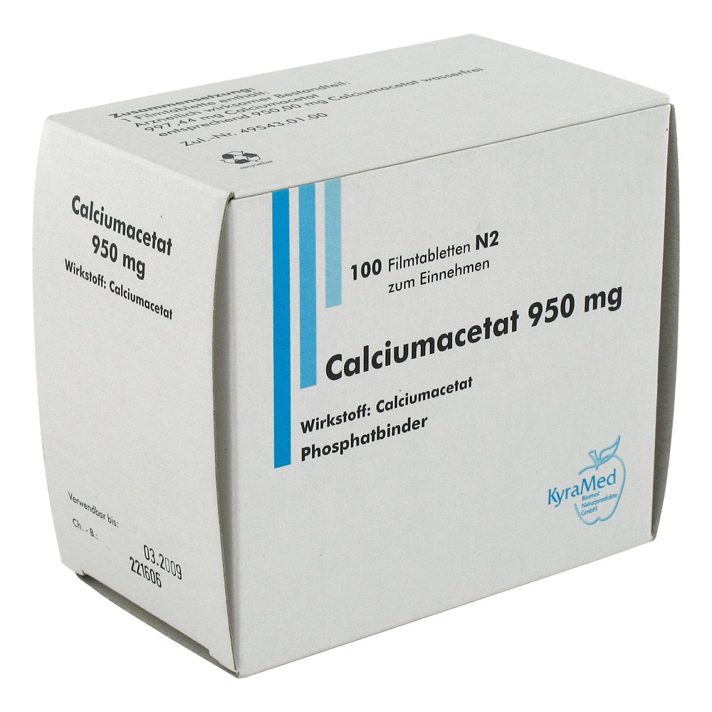 KyraMed Biomol Naturprodukte GmbH Calciumacetat 950 mg Filmtabletten 01586976