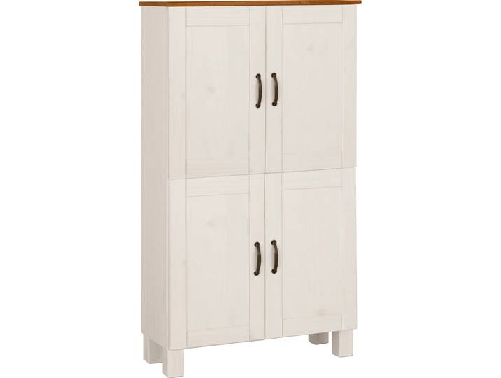 Midischrank HOME AFFAIRE Rodby , weiss (weiß, honig), B:75cm H:130cm T:30cm, Massivholz, Schränke, Midischrank, FSC-zertifiziertes Massivholz, Breite 75cm, Höhe 130cm