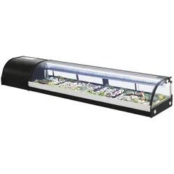 Polar Serie G Sushi-Kühlvitrine 180cm – 80L, LED, gebogene Glasfront