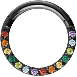 Titan Segmentring Clicker EINGEFASSTE BUNTE KRISTALLE