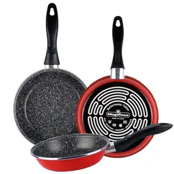Magefesa K2 ROT - Set aus 3 Pfannen (24/26/28 cm) aus emailliertem Stahl in Rot