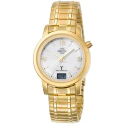 Master Time MTLA-10313-12M Damen-Funkuhr Basic mit Zugband Goldfarben