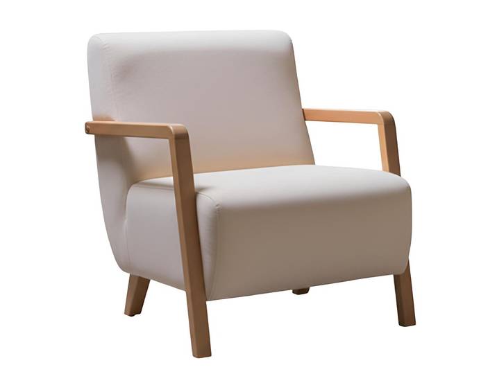 JVmoebel Sessel Weißer Sessel Minimalistischer Stil Modernes Interieur Holzrahmen (1-St)