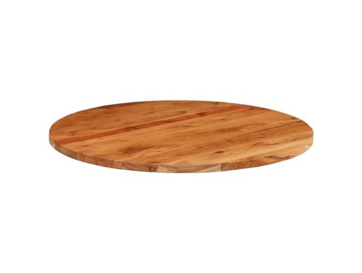 KTHLBRH Runde Tischplatte aus Massivholz, Akazienholz, 70 x 2,5 cm unbehandelt, Oberfläche und Couchtisch als vielseitiger Ersatz