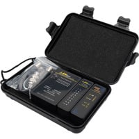 Netzwerktester und Kommunikationskabeltester schwarz, mit Hartschalenkoffer, RJ45 und BNC