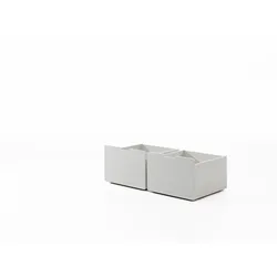 Schubladen-Set, best. aus 2 Schubkästen auf Rollen, MDF weiß lackiert