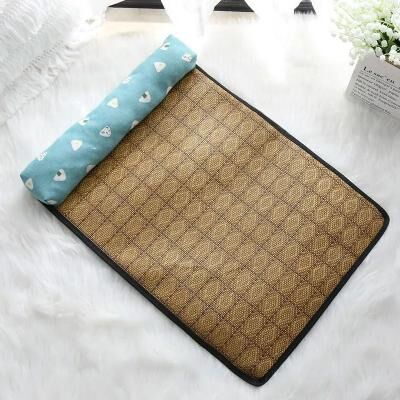 Uplift Essentials Natural Rattan Weave Summer Cooling Mat blue Rice Ball s