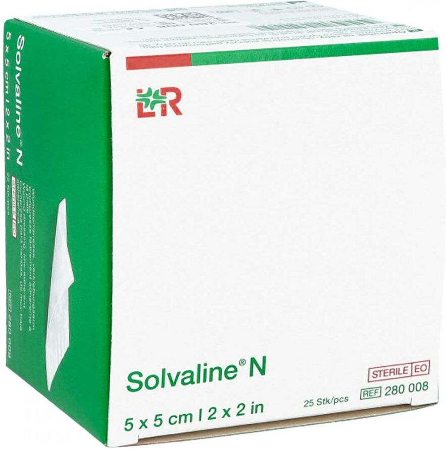 Solvaline N 5x5 cm steril Kompressen