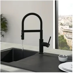 Villeroy und Boch Steel Expert Compact Küchenarmatur 92730006 Umstellung Strahl/Brause, schwarz matt