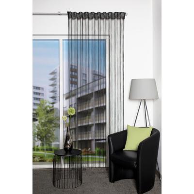 Fadenvorhang HOME WOHNIDEEN "SIMINO, 1 Stück, Multifunktionsband, transparent, Jacquard" Gr. 1, schwarz, B:145cm H:245cm, Jacquard, Polyester, Gardinen, Fadenstore Jacquard, Kombiband
