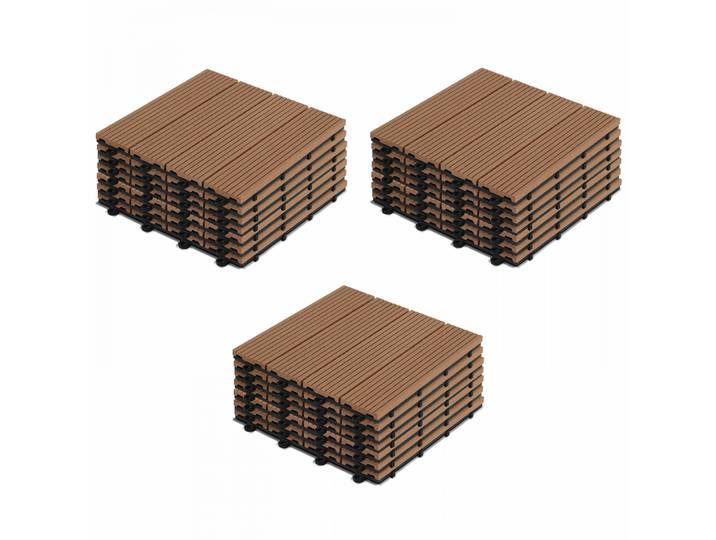 Oviala - Dalles de terrasse clipsables en bois composite (30x30x2,5 cm) - Vendues par lot