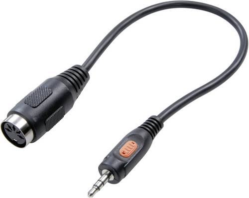 SpeaKa Professional SP-7869840 DIN-Anschluss / Klinke Audio Adapter [1x Klinkenstecker 3.5mm - 1x Diodenbuchse 5pol (DIN)] Schwarz