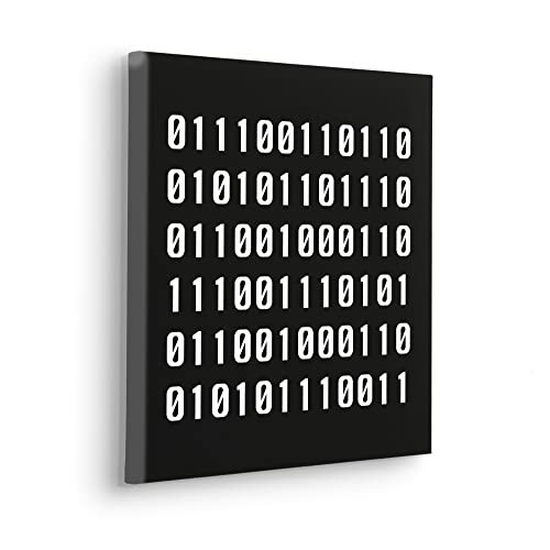 Komar Typo Naughty Binary wanddecoratie met houten frame, multicolor, 40 x 40 cm