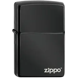 Zippo Sturmfeuerzeug - STK - high polish black laser engrave