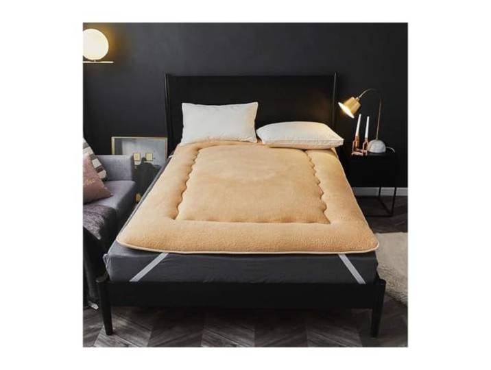 TVANTRUXIS Japanische Futon-Matratze aus Polyester Kamelgrau, 90 x 200–200 x 220 cm, for Zuhause, Schlafsaal, Camping: Klappmatte(Camel,180*200cm)