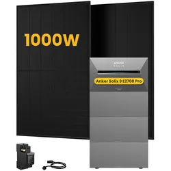 Anker SOLIX Solarbank 3 E2700 Pro, mit 2 x 500W Bifaziale Solarmodule, by Powerness - 10.8kWh / 1 x Smart Meter / Powerness Express (Lieferzeit: 5-14 Werktage)