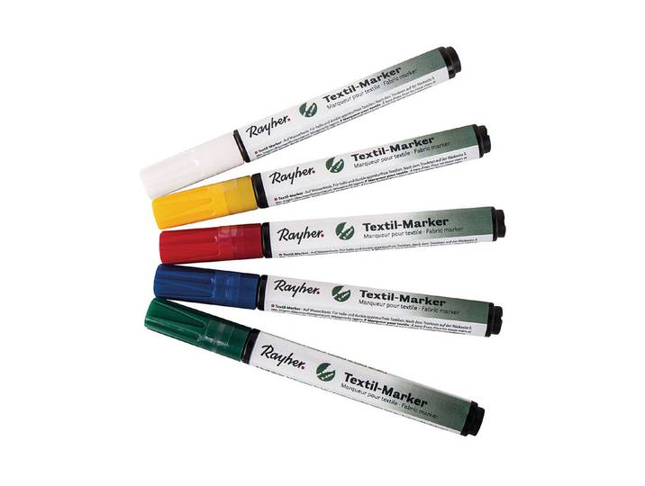 Rayher Textil-Marker Deckend Rundspitze 5 Stück