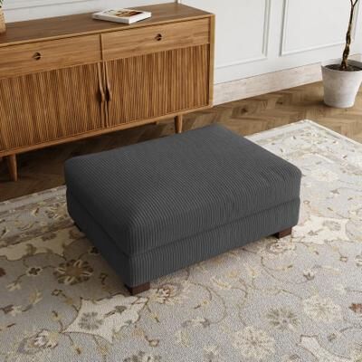 Uixe Rectangle Corduroy Ottoman for Living Room