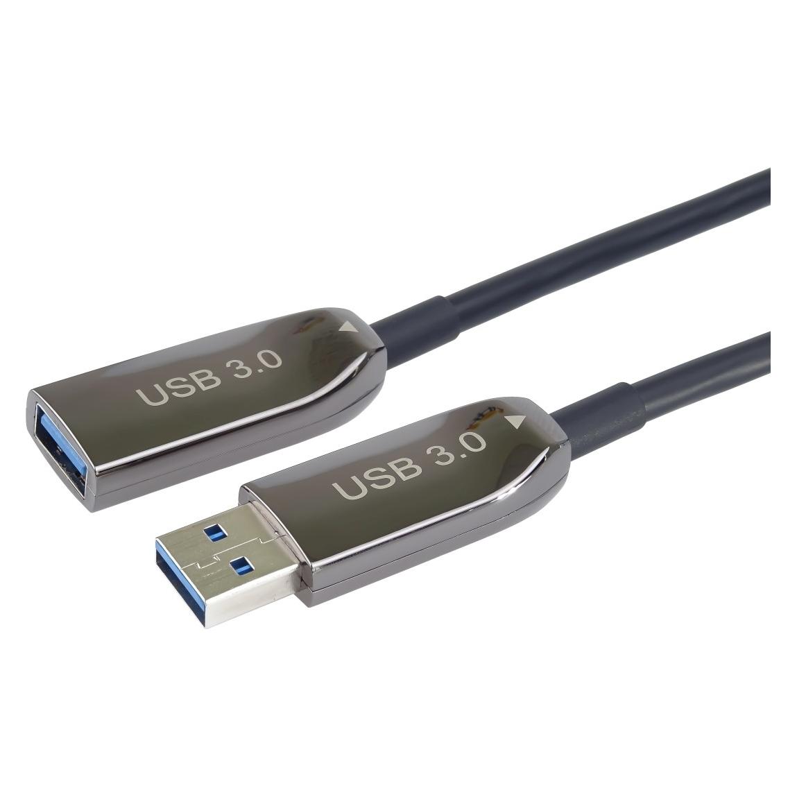 PremiumCord USB 3.0 prodlužovací optický AOC kabel A/Male - A/Female 25m (USB 3.2 Gen 1) (ku3opt25)