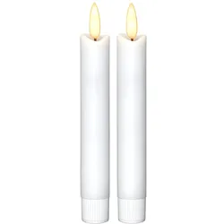 Star Trading LED Stabkerzen Echtwachs 2er Set – Flackernde LED Kerzen mit Timer 6/18h, warmweiß, 15x2 cm, Wohn Deko