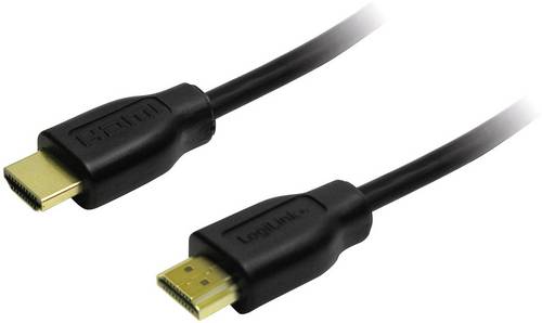 LogiLink HDMI Anschlusskabel HDMI-A Stecker, HDMI-A Stecker 3.00m Schwarz CH0038 4K UHD HDMI-Kabel
