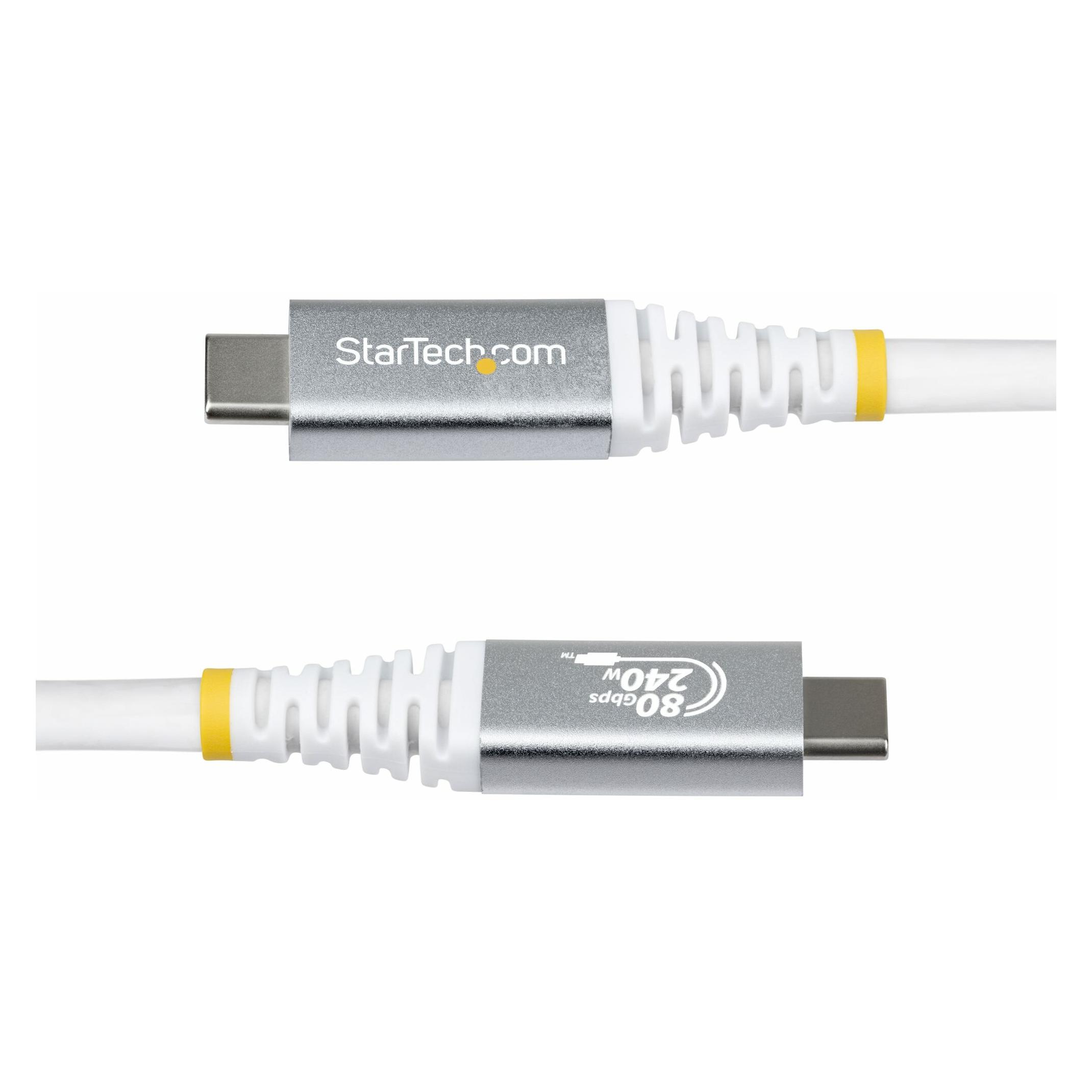 StarTech White USB4 Cable - 1.5m (1.50 m, 240 W) (CC150CM80GUSB4CABLEW)