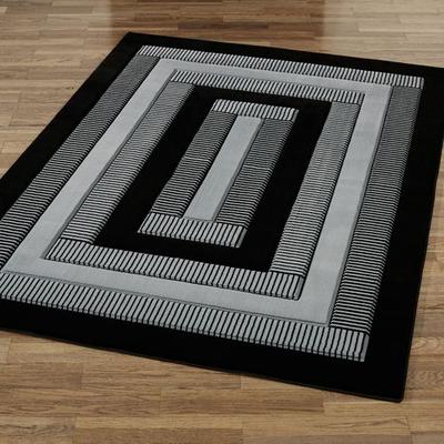 United "Park Place Rectangle Rug Black, 7'10"" x 10'6"", Black"
