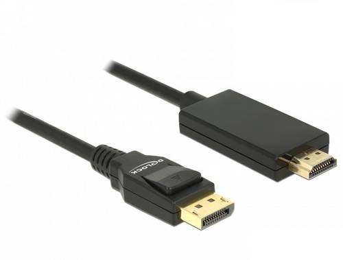 Delock DisplayPort / HDMI Anschlusskabel DisplayPort Stecker, HDMI-A Stecker 2m Schwarz 85317 vergoldete Steckkontakte, verdrillt