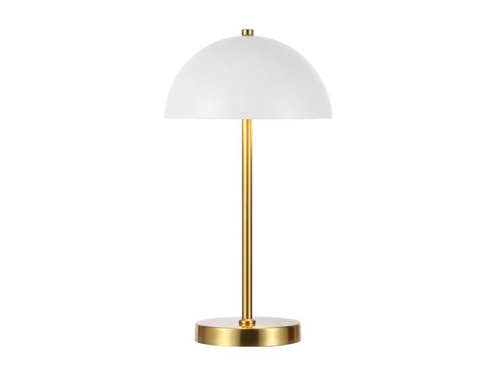 Lampe de table en métal/tissu, laiton