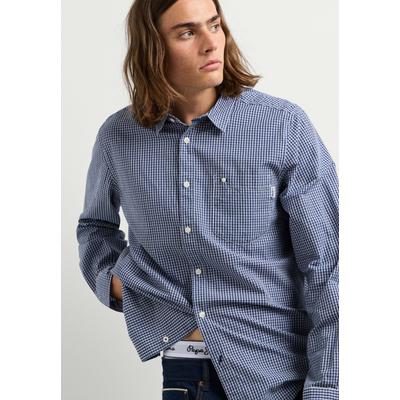 Funktionsshirt PEPE JEANS "shirt ROCKVILLE", Herren, Gr. L, blau (dulwich blau), 100% Baumwolle, Shirts Funktionsshirt