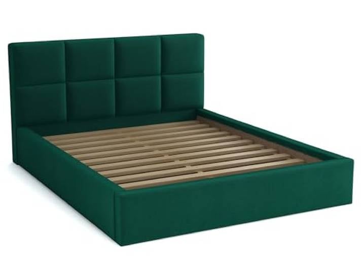 bonni Polsterbett Alaska 140x200cm Bett mit Lattenrost Doppelbett mit Bettkasten Bettgestell Holzbett Stauraumbett (Königlich Grün)