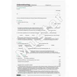 Baier & Schneider, Formular, Untermietvertrag